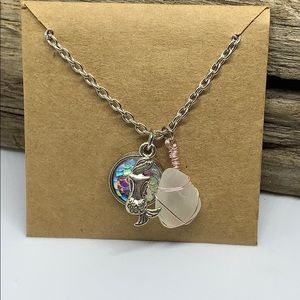 Mermaid and sea glass necklace